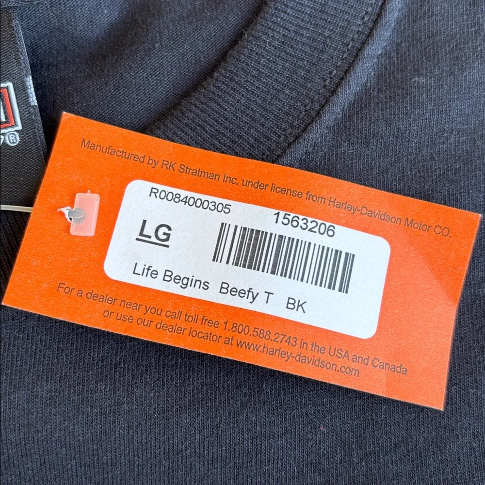 Harley-Davidson Life Begins Get One Eagle Nest USA Motorcycle Black Mens Large - Picture 9 of 15